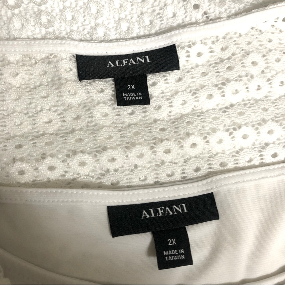 EUC! Alfani White Lace Top Size 2X - Picture 9 of 10